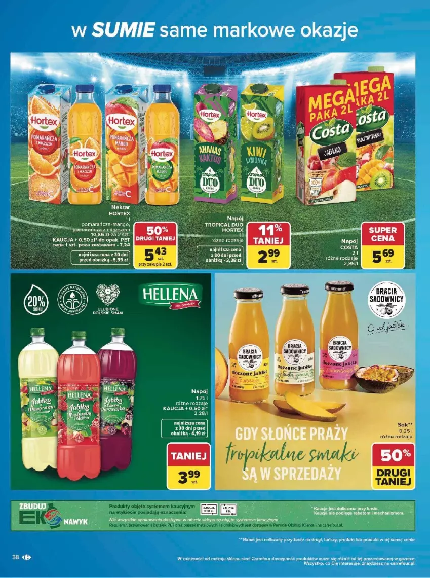 Gazetka promocyjna Carrefour - Gazetka w SUMIE same markowe okazje - ważna 08.06 do 20.06.2026 - strona 38 - produkty: Fa, Hellena, Hortex, Napój, Tropical