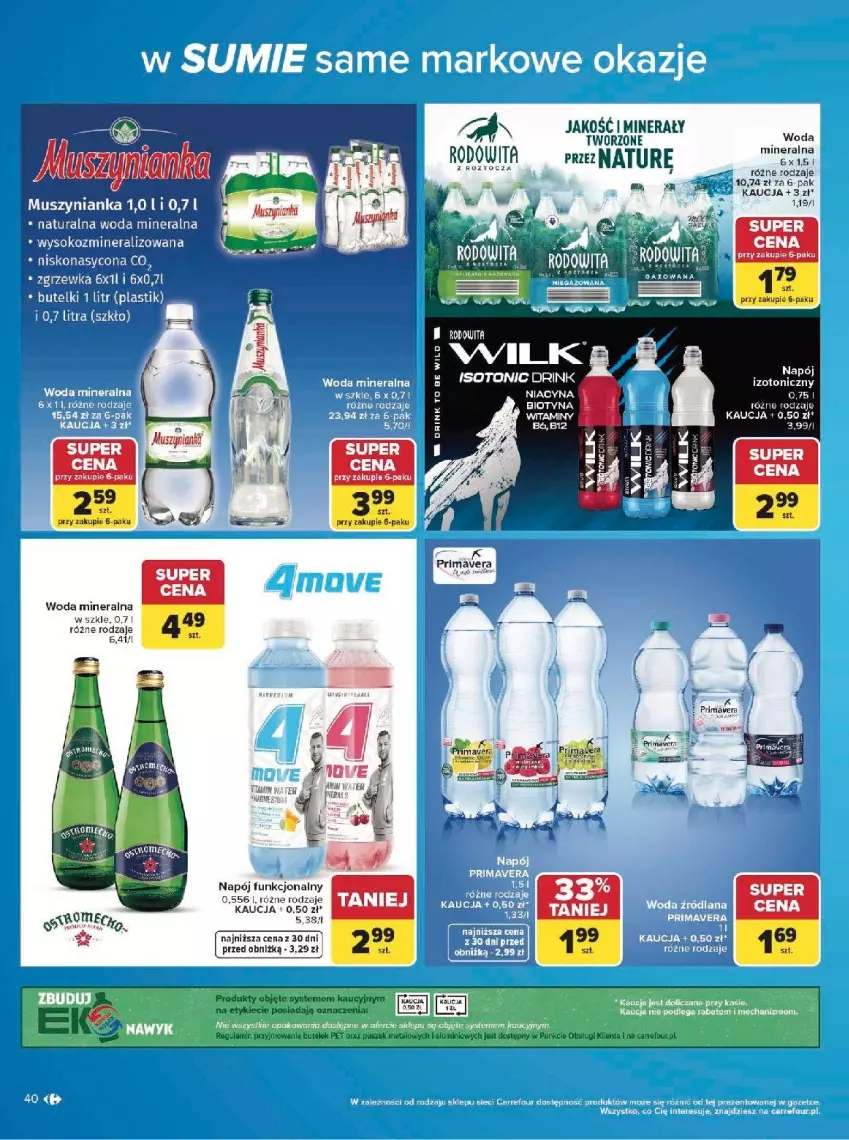 Gazetka promocyjna Carrefour - Gazetka w SUMIE same markowe okazje - ważna 08.06 do 20.06.2026 - strona 40 - produkty: Fa, HP, LG, Napój, Napój izotoniczny, Prima, Primavera, Woda, Woda mineralna