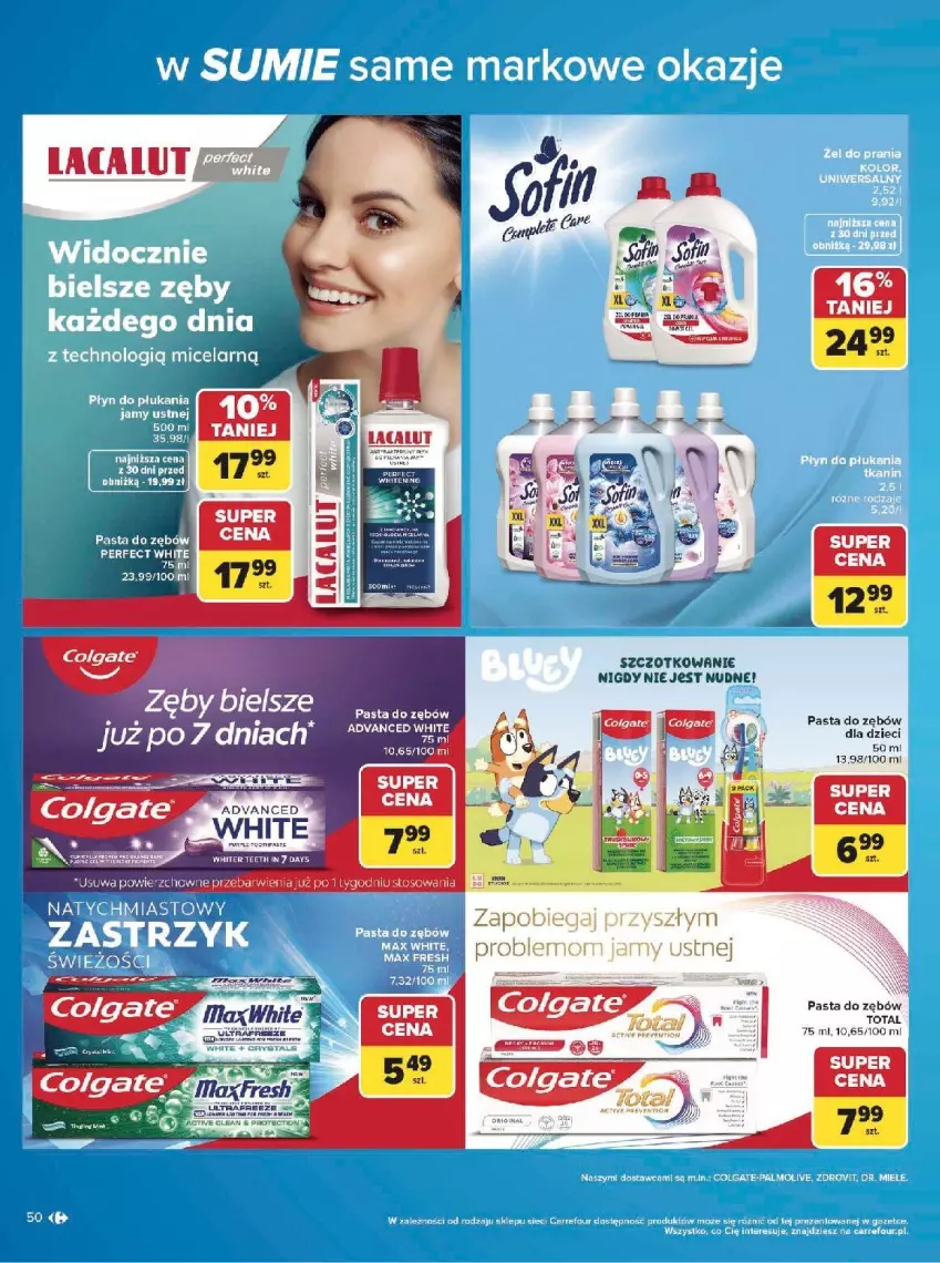 Gazetka promocyjna Carrefour - Gazetka w SUMIE same markowe okazje - ważna 08.06 do 20.06.2026 - strona 50 - produkty: Colgate, Fa, Lacalut, LG, Por, Puf, Ser