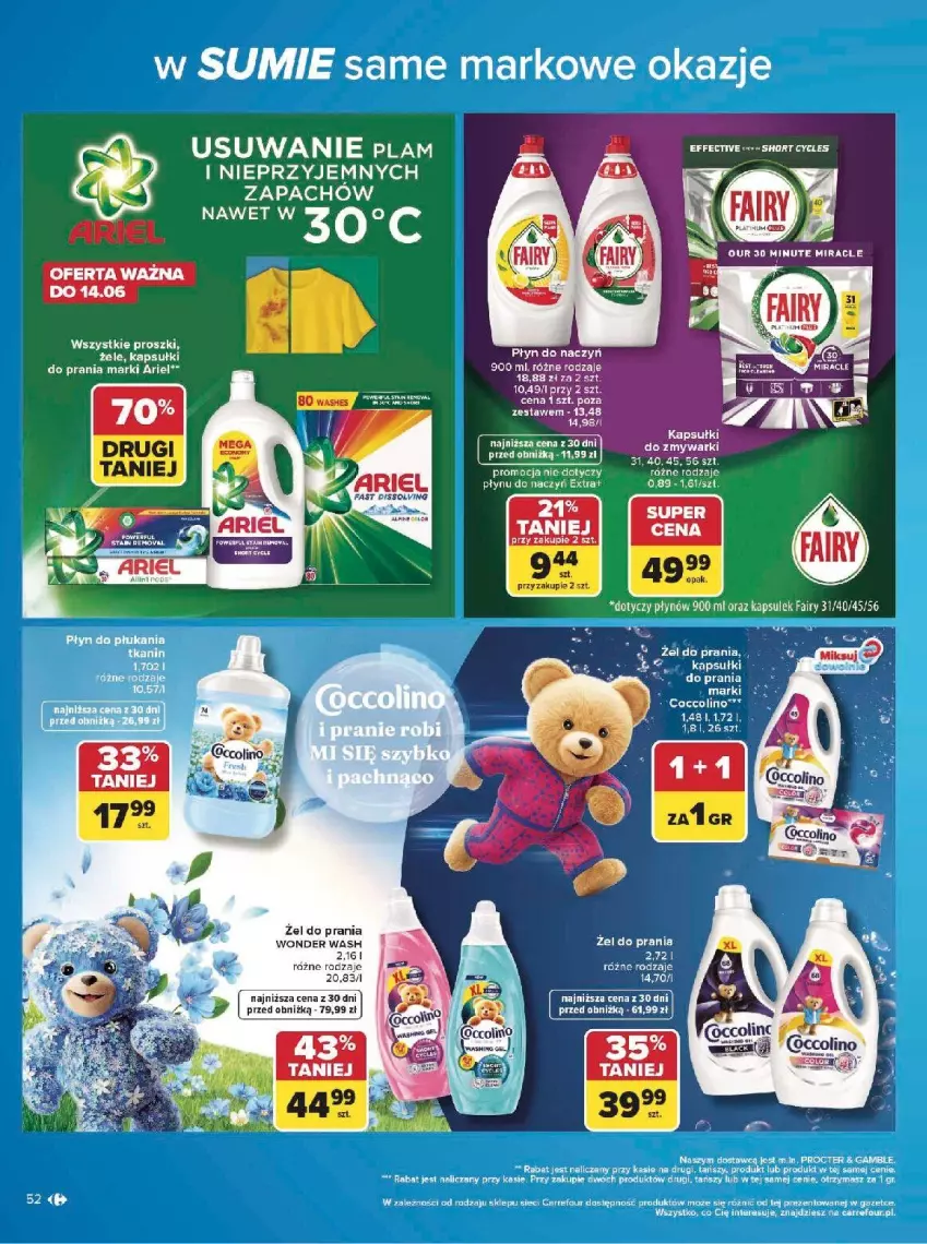 Gazetka promocyjna Carrefour - Gazetka w SUMIE same markowe okazje - ważna 08.06 do 20.06.2026 - strona 52 - produkty: Ariel, Fa, Kapsułki do prania, Zmywarki