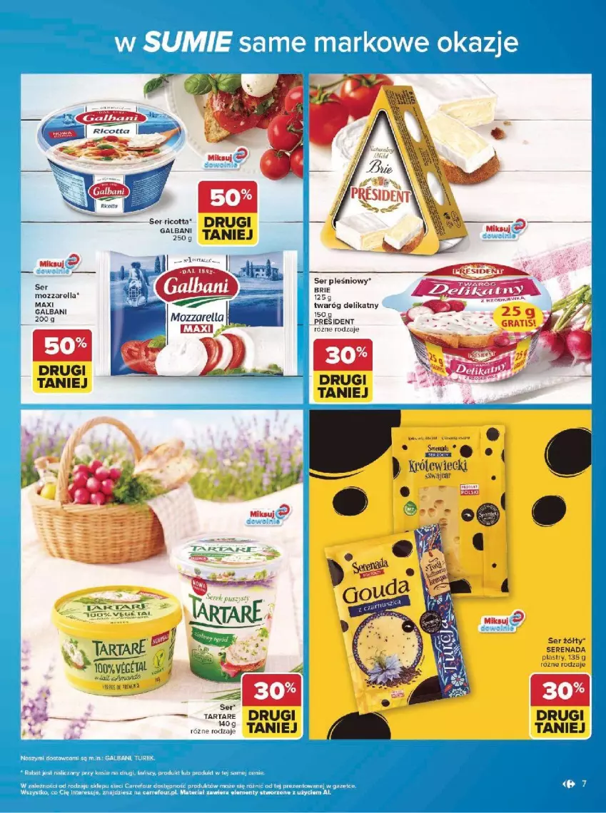 Gazetka promocyjna Carrefour - Gazetka w SUMIE same markowe okazje - ważna 08.06 do 20.06.2026 - strona 7 - produkty: Galbani, LG, Ricotta, Ser, Ser pleśniowy, Twaróg, Twaróg delikatny