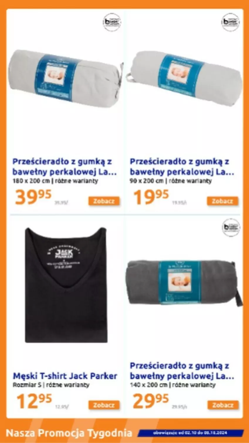 Gazetka promocyjna Action - ważna 02.10 do 08.10.2024 - strona 8 - produkty: Prześcieradło, T-shirt