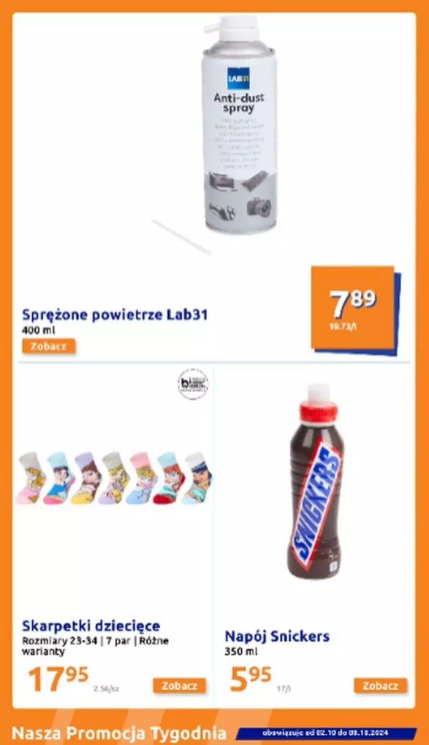 Gazetka promocyjna Action - ważna 02.10 do 08.10.2024 - strona 9 - produkty: Dzieci, Karp, Napój, Skarpetki, Snickers