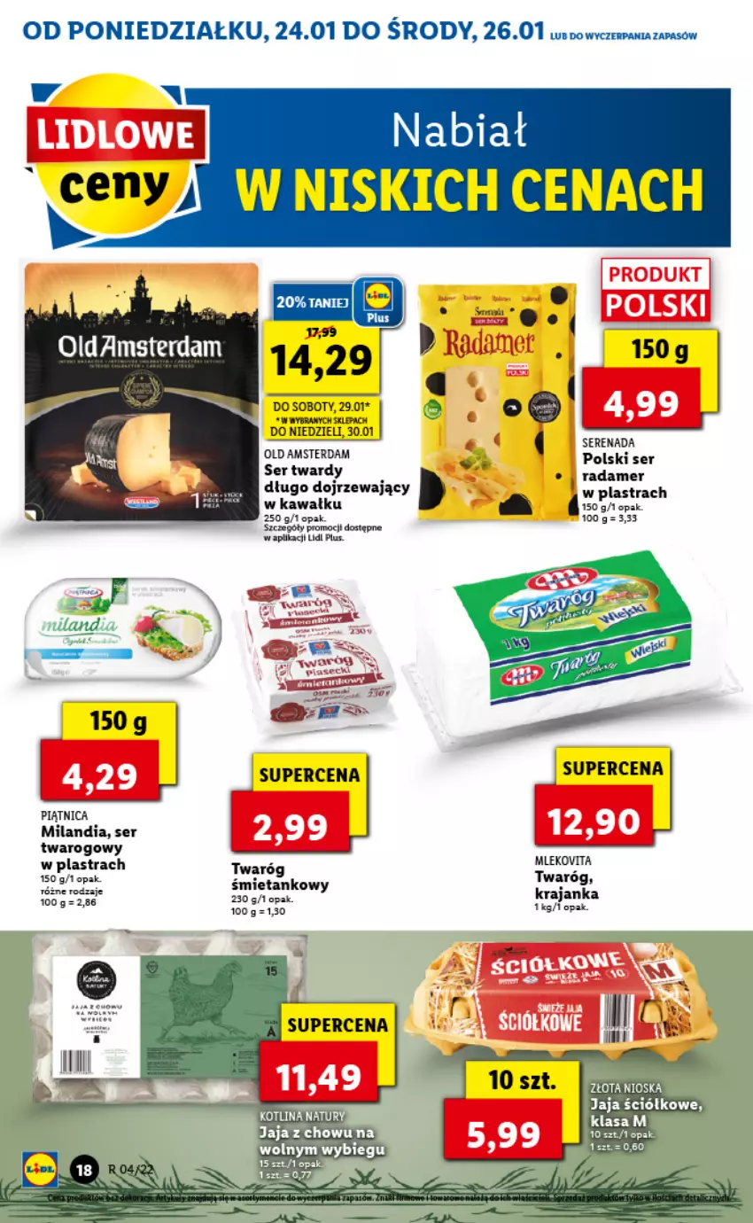 Gazetka promocyjna Lidl - GAZETKA - ważna 24.01 do 26.01.2022 - strona 18 - produkty: Fa, Kawa, Mleko, Piątnica, Radamer, Ser, Twaróg