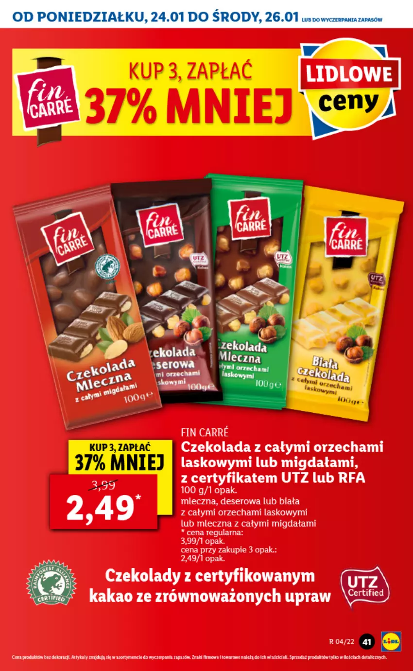 Gazetka promocyjna Lidl - GAZETKA - ważna 24.01 do 26.01.2022 - strona 41 - produkty: Czekolada, Deser, Fa, Kakao, Ser