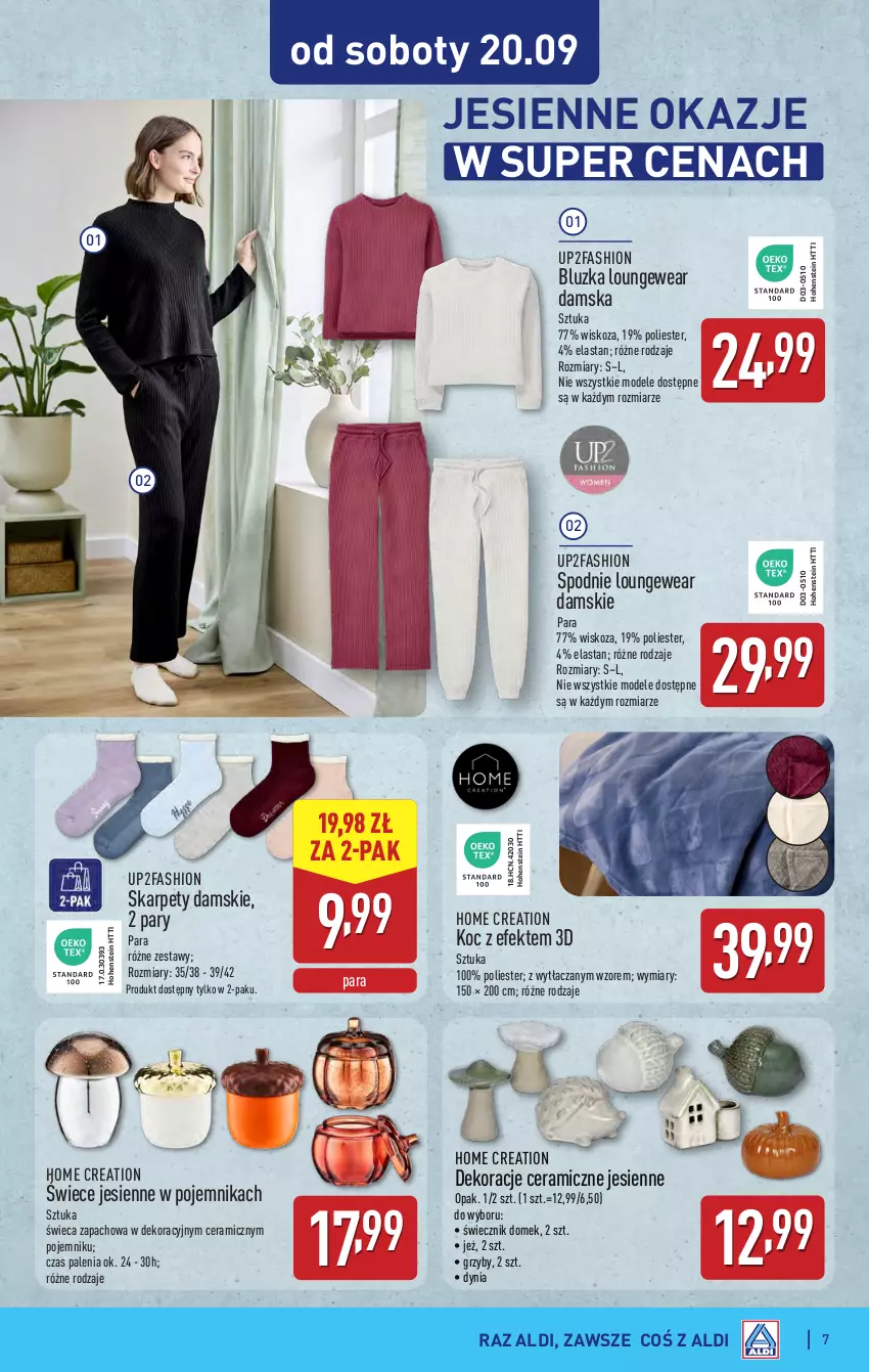 Gazetka promocyjna Aldi - Artykuły przemysłowe i tekstylia - ważna 17.09 do 20.09.2025 - strona 7 - produkty: Fa, Grzyby, Karp, Koc, Pojemnik, Spodnie
