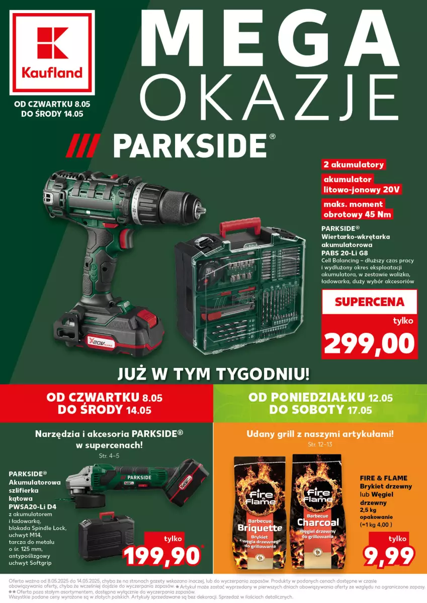 Gazetka promocyjna Kaufland - Kaufland - ważna 11.05 do 14.05.2025 - strona 1 - produkty: Akumulator, Fa, Grill, Parkside, Tarka, Waga, Walizka, Warka, Wkręt, Wkrętarka