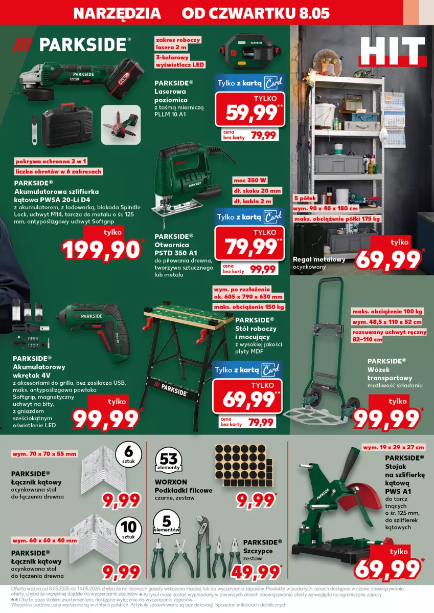 Gazetka promocyjna Kaufland - Kaufland - ważna 11.05 do 14.05.2025 - strona 5 - produkty: Akumulator, Cynk, Grill, Parkside, Podkład, Pokrywa, Regał, Ser, Sok, Stojak, Stół, Szlifierka, Szlifierka kątowa, Wawel, Wkręt