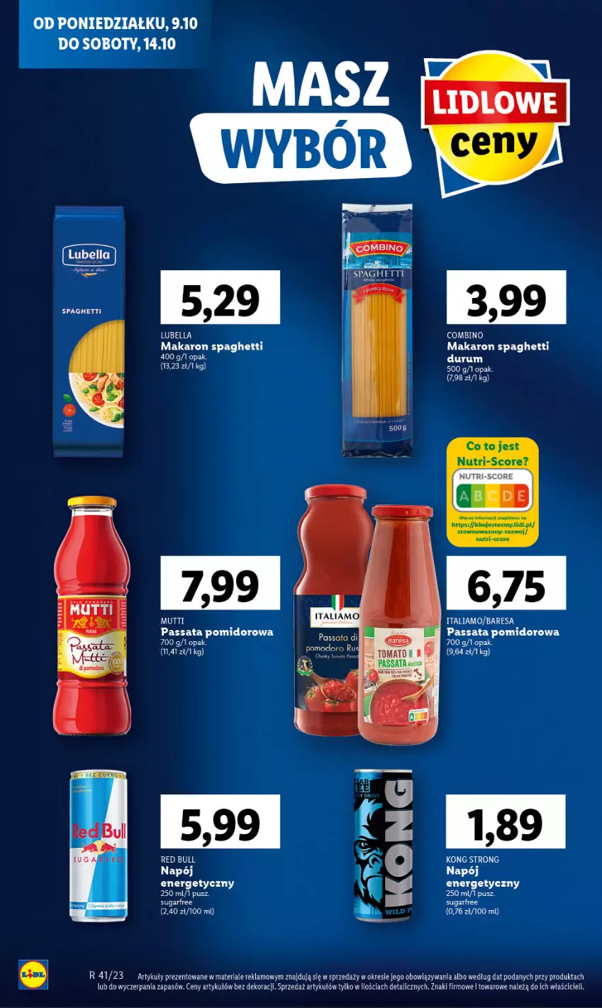 Gazetka promocyjna Lidl - GAZETKA - ważna 09.10 do 11.10.2023 - strona 8 - produkty: Makaron, Napój, Red Bull, Rum, Spaghetti