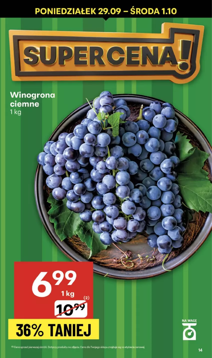 Gazetka promocyjna Delikatesy Centrum - Franczyza DC39 Czwartek - ważna 25.09 do 01.10.2025 - strona 14 - produkty: Top, Wino, Winogrona