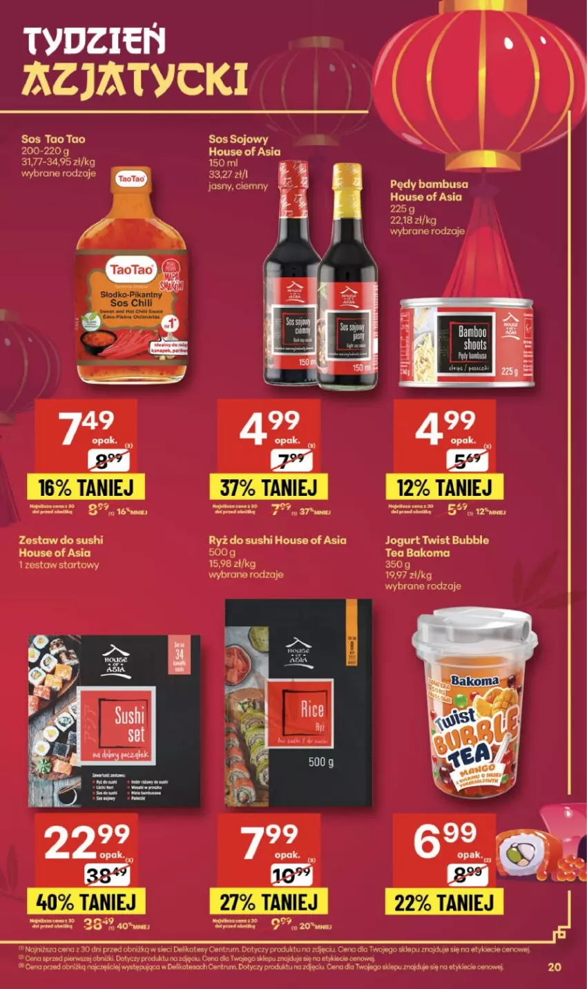 Gazetka promocyjna Delikatesy Centrum - Franczyza DC39 Czwartek - ważna 25.09 do 01.10.2025 - strona 20 - produkty: House of Asia, LG, Pędy bambusa, Rum, Ryż, Ryż do sushi, Sos, Sos sojowy, Sushi, TaoTao, Zestaw do sushi