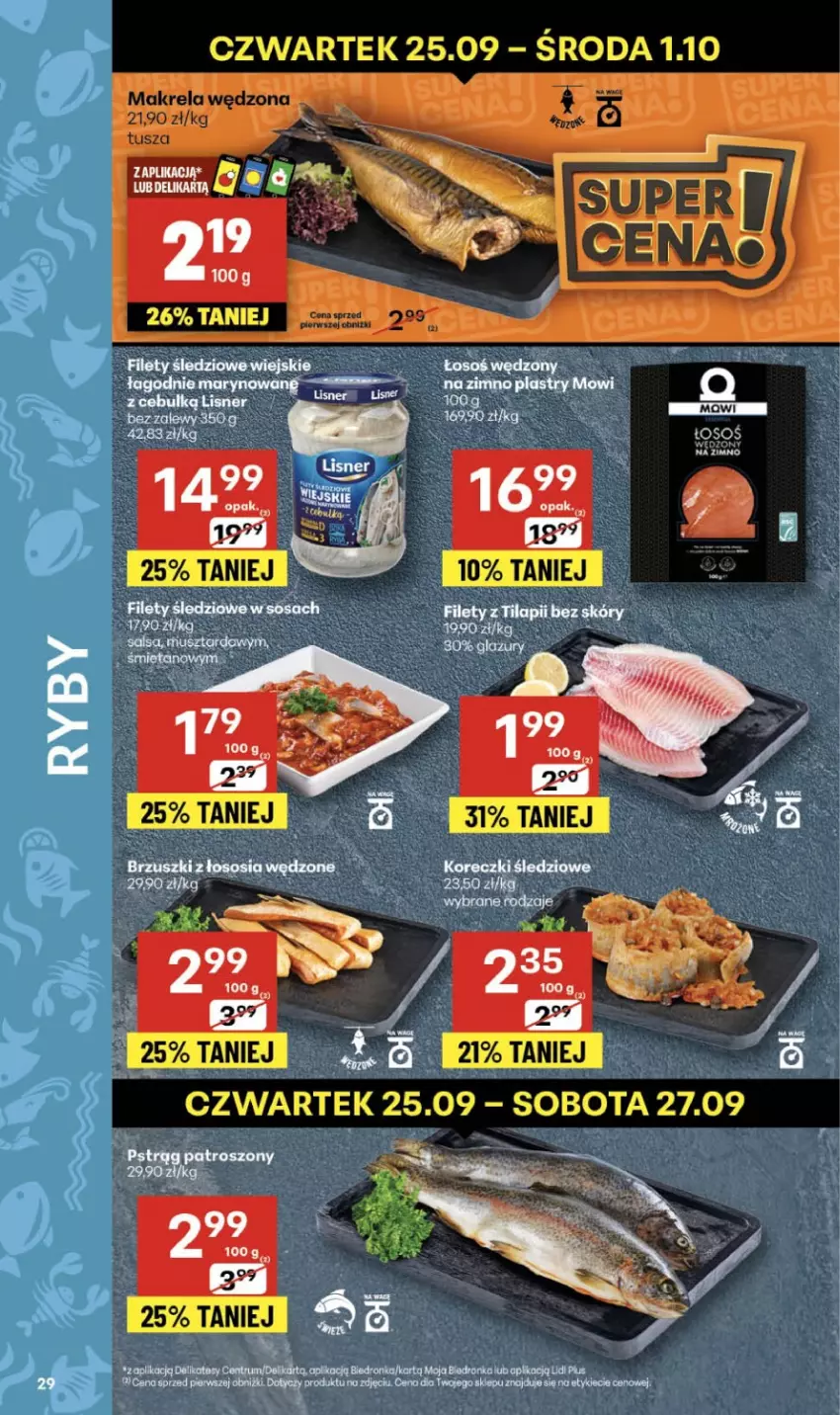 Gazetka promocyjna Delikatesy Centrum - Franczyza DC39 Czwartek - ważna 25.09 do 01.10.2025 - strona 29 - produkty: Koreczki śledziowe, Lazur, Lisner, Mus, Rum, Salsa, Sos