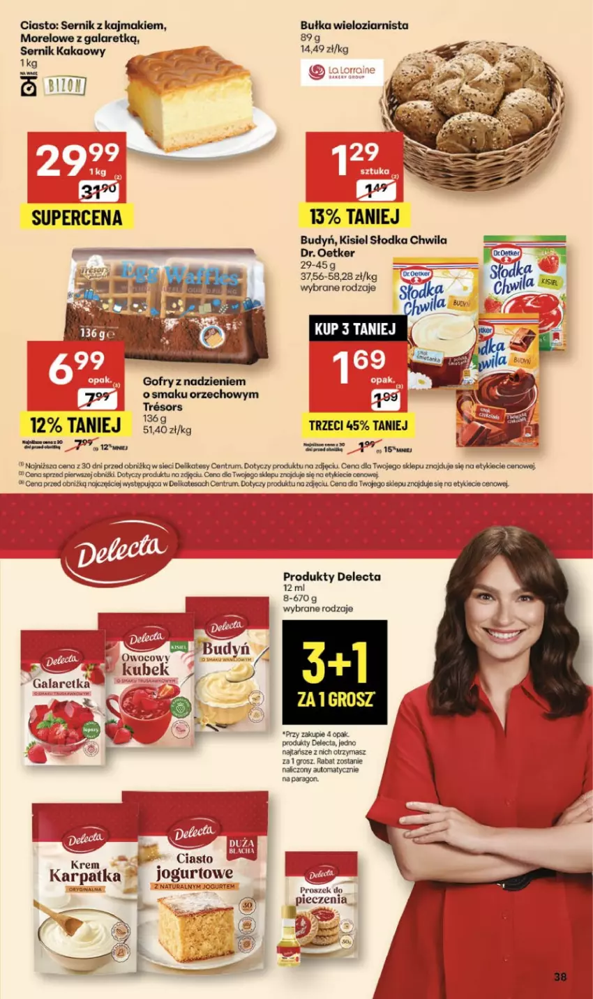 Gazetka promocyjna Delikatesy Centrum - Franczyza DC39 Czwartek - ważna 25.09 do 01.10.2025 - strona 38 - produkty: Budyń, Bułka, Bułka wieloziarnista, Delecta, Dr. Oetker, Gin, Gofry, Kawa, Kisiel, Kubek, Piec, Rum, Słodka Chwila