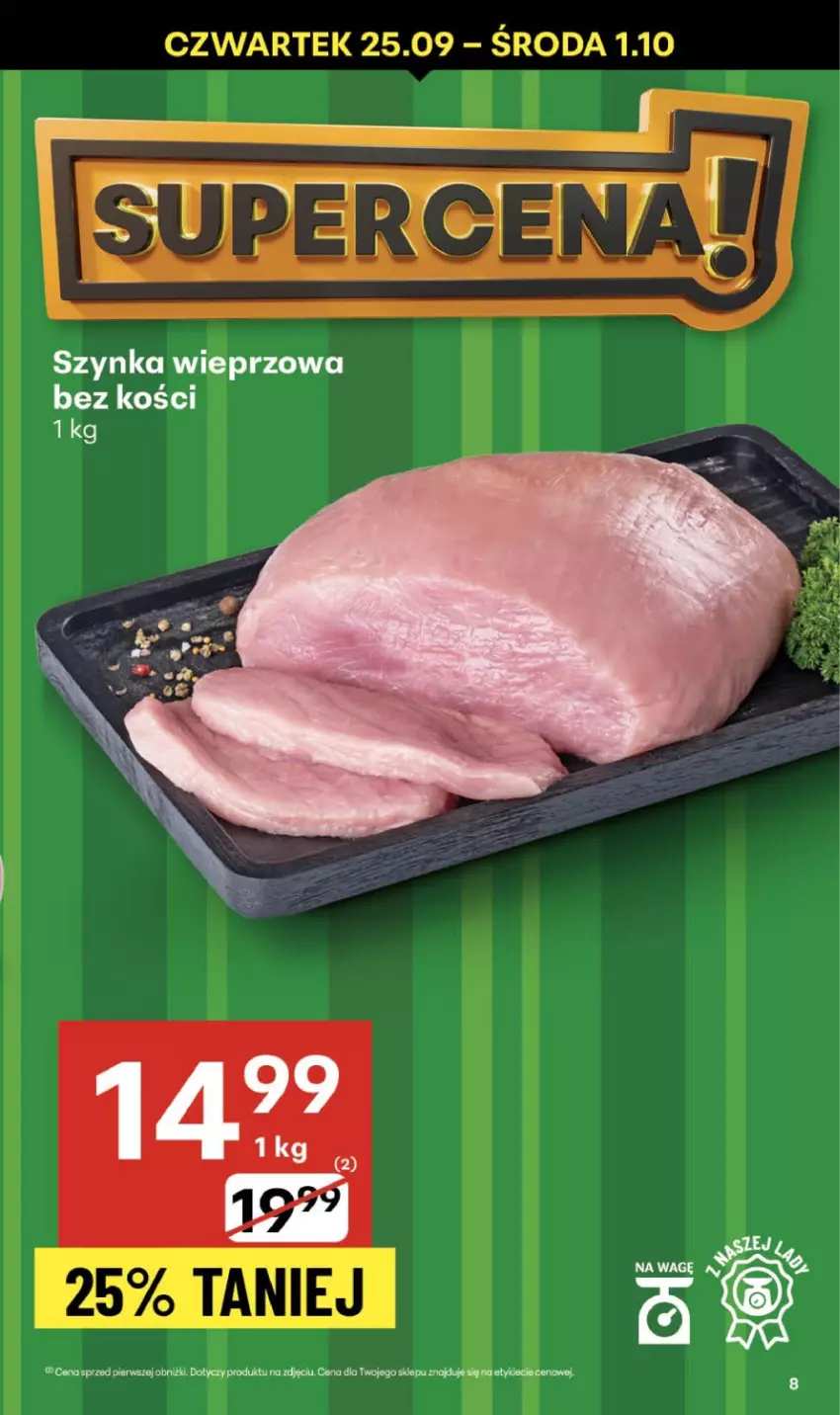 Gazetka promocyjna Delikatesy Centrum - Franczyza DC39 Czwartek - ważna 25.09 do 01.10.2025 - strona 8 - produkty: Szynka, Szynka wieprzowa