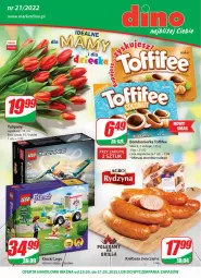 Gazetka promocyjna Dino - Gazetka - Gazetka - ważna od 31.05 do 31.05.2022 - strona 1 - produkty: Sok, JBL, Tulipan, LEGO, Toffifee, Bukiet, Klocki, Kiełbasa