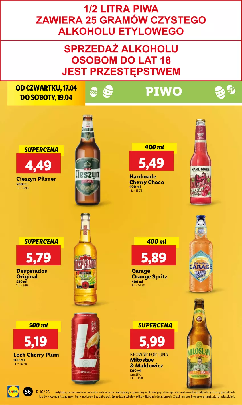 Gazetka promocyjna Lidl - GAZETKA - ważna 17.04 do 19.04.2025 - strona 58 - produkty: Desperados, Fortuna, Gin, Piwo