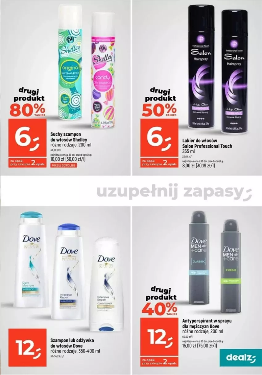 Gazetka promocyjna Dealz - ważna 09.05 do 15.05.2024 - strona 16 - produkty: Antyperspirant, Dove, Lakier, Lakier do włosów, Odzywka do włosów, Suchy szampon, Szal, Szampon