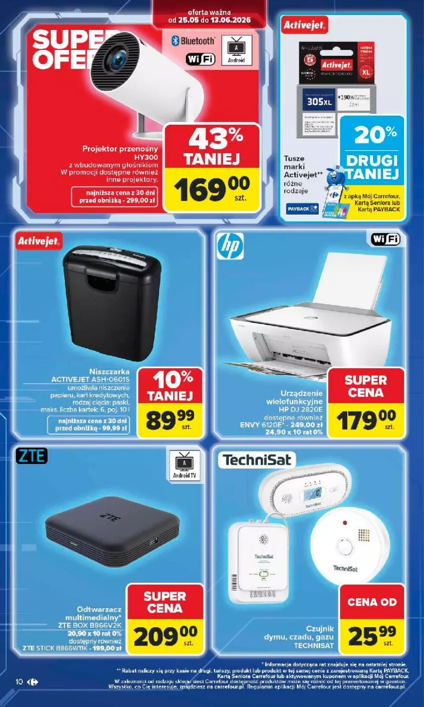 Gazetka promocyjna Carrefour - Gazetka Multimedia od poniedziałku! - ważna 25.05 do 13.06.2026 - strona 10 - produkty: Głośnik, Projektory, Tusz