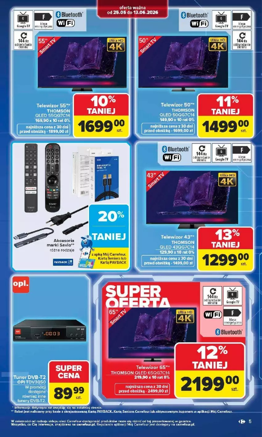 Gazetka promocyjna Carrefour - Gazetka Multimedia od poniedziałku! - ważna 25.05 do 13.06.2026 - strona 5 - produkty: Fa, Telewizor, Thomson