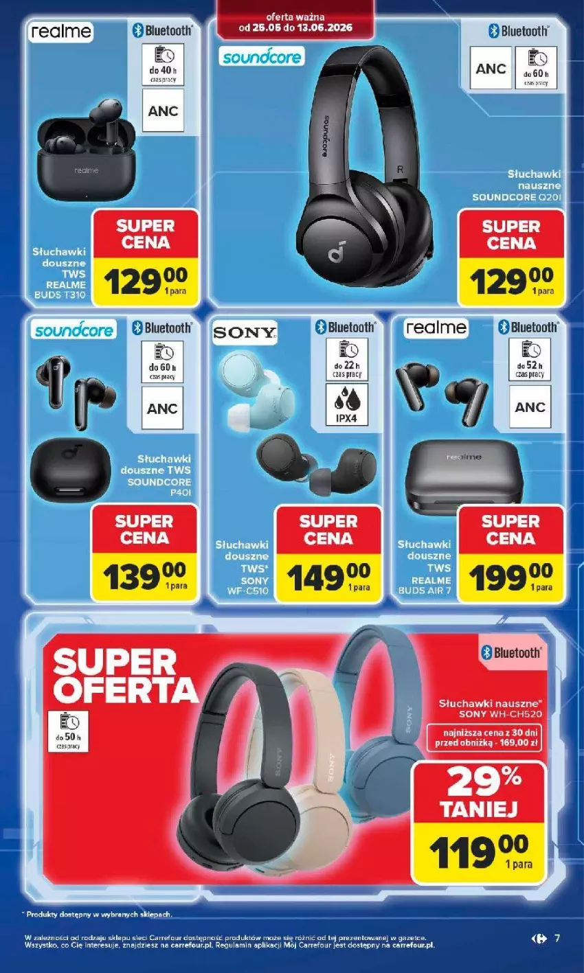 Gazetka promocyjna Carrefour - Gazetka Multimedia od poniedziałku! - ważna 25.05 do 13.06.2026 - strona 7 - produkty: Fa, Słuchawki, Sony