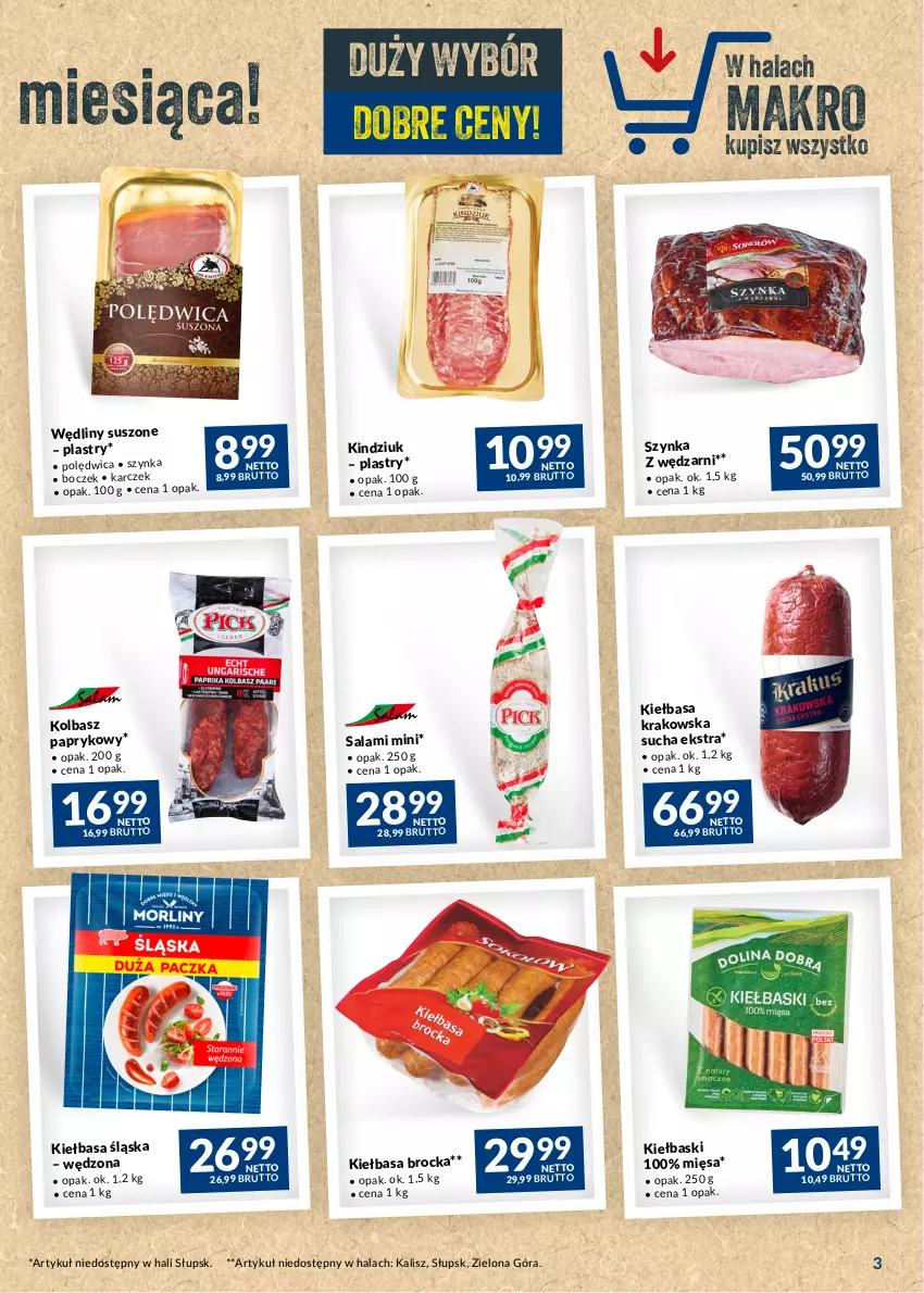 Gazetka promocyjna Makro - Najlepsze oferty - ważna 19.09 do 16.10.2023 - strona 3 - produkty: Boczek, Kiełbasa, Kiełbasa krakowska, Kiełbasa śląska, Kindziuk, Polędwica, Salami, Szynka