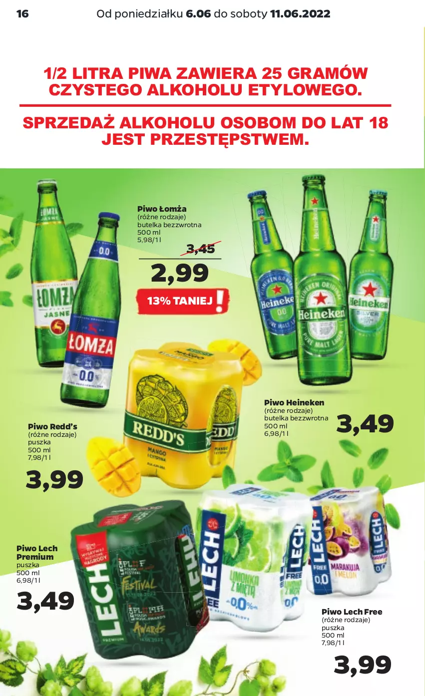 Gazetka promocyjna Netto - Gazetka spożywcza - ważna 06.06 do 11.06.2022 - strona 16 - produkty: Gra, Heineken, Lech Premium, Piwa, Piwo