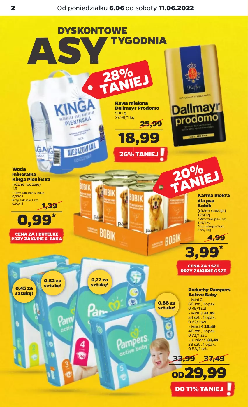 Gazetka promocyjna Netto - Gazetka spożywcza - ważna 06.06 do 11.06.2022 - strona 2 - produkty: Dallmayr, Kawa, Kawa mielona, Pampers, Pieluchy, Woda, Woda mineralna