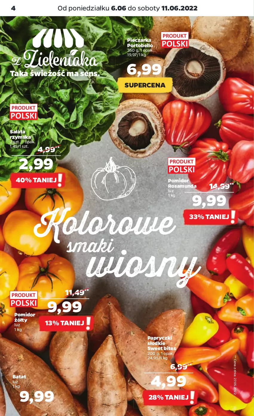 Gazetka promocyjna Netto - Gazetka spożywcza - ważna 06.06 do 11.06.2022 - strona 4 - produkty: Bell, Piec, Pieczarka, Por, Portobello, Sałat