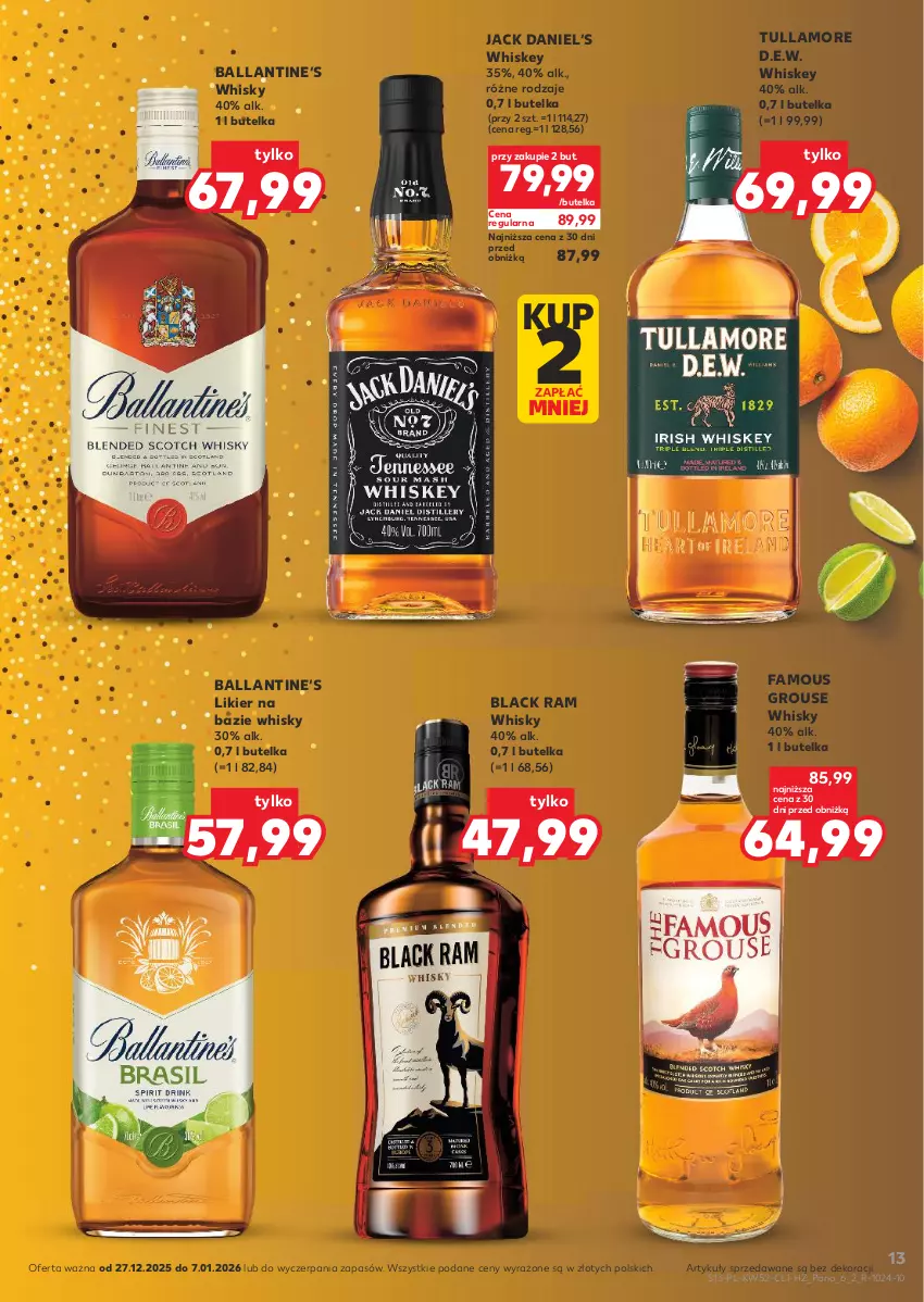Gazetka promocyjna Kaufland - Barek Kauflandu - ważna 27.12.2025 do 07.01.2026 - strona 13 - produkty: Fa, Lack, Likier, Whiskey, Whisky