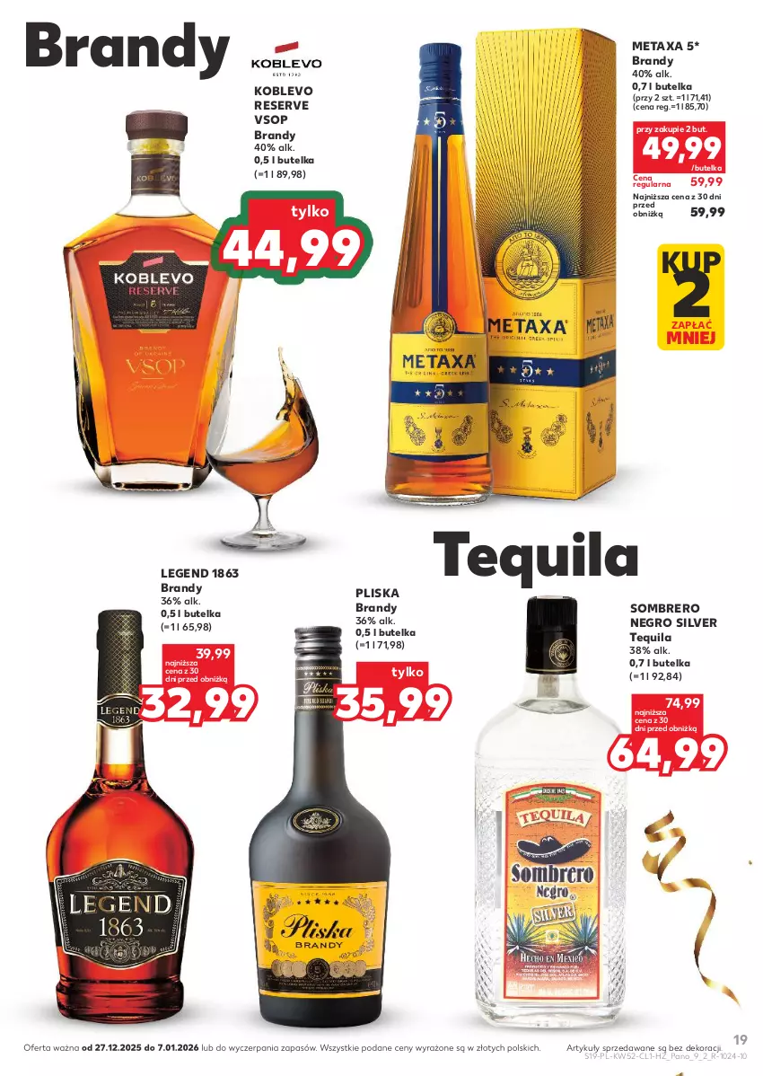 Gazetka promocyjna Kaufland - Barek Kauflandu - ważna 27.12.2025 do 07.01.2026 - strona 19 - produkty: Brandy, Metaxa, Pliska, Ser, Tequila