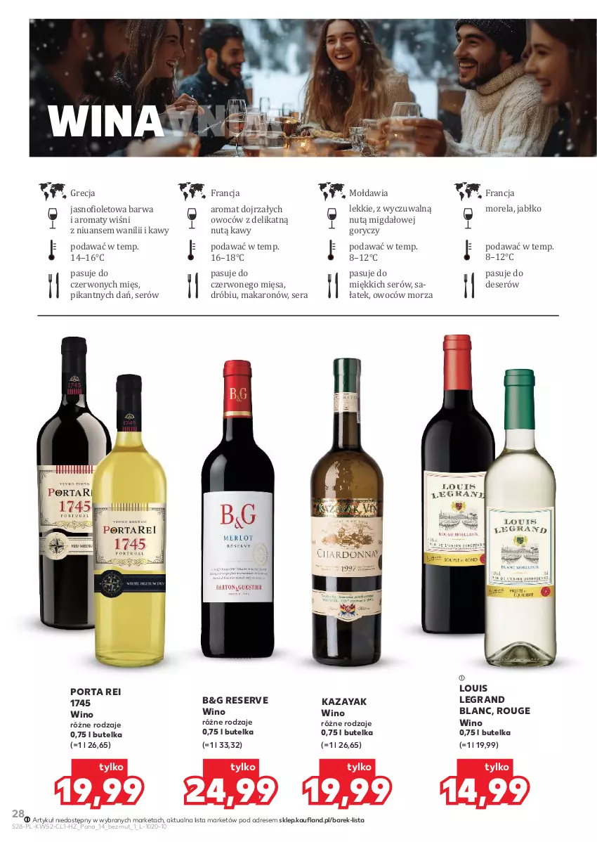 Gazetka promocyjna Kaufland - Barek Kauflandu - ważna 27.12.2025 do 07.01.2026 - strona 28 - produkty: Deser, Dres, Drób, Gra, Makaron, Morela, Por, Sałat, Ser, Wino