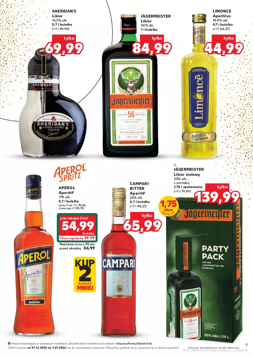 Gazetka promocyjna Kaufland - Barek Kauflandu - ważna 27.12.2025 do 07.01.2026 - strona 9 - produkty: Aperol, Dres, Likier
