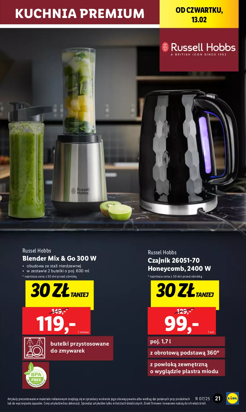 Gazetka promocyjna Lidl - GAZETKA - ważna 10.02 do 15.02.2025 - strona 21 - produkty: Blender, Czajnik, Kuchnia