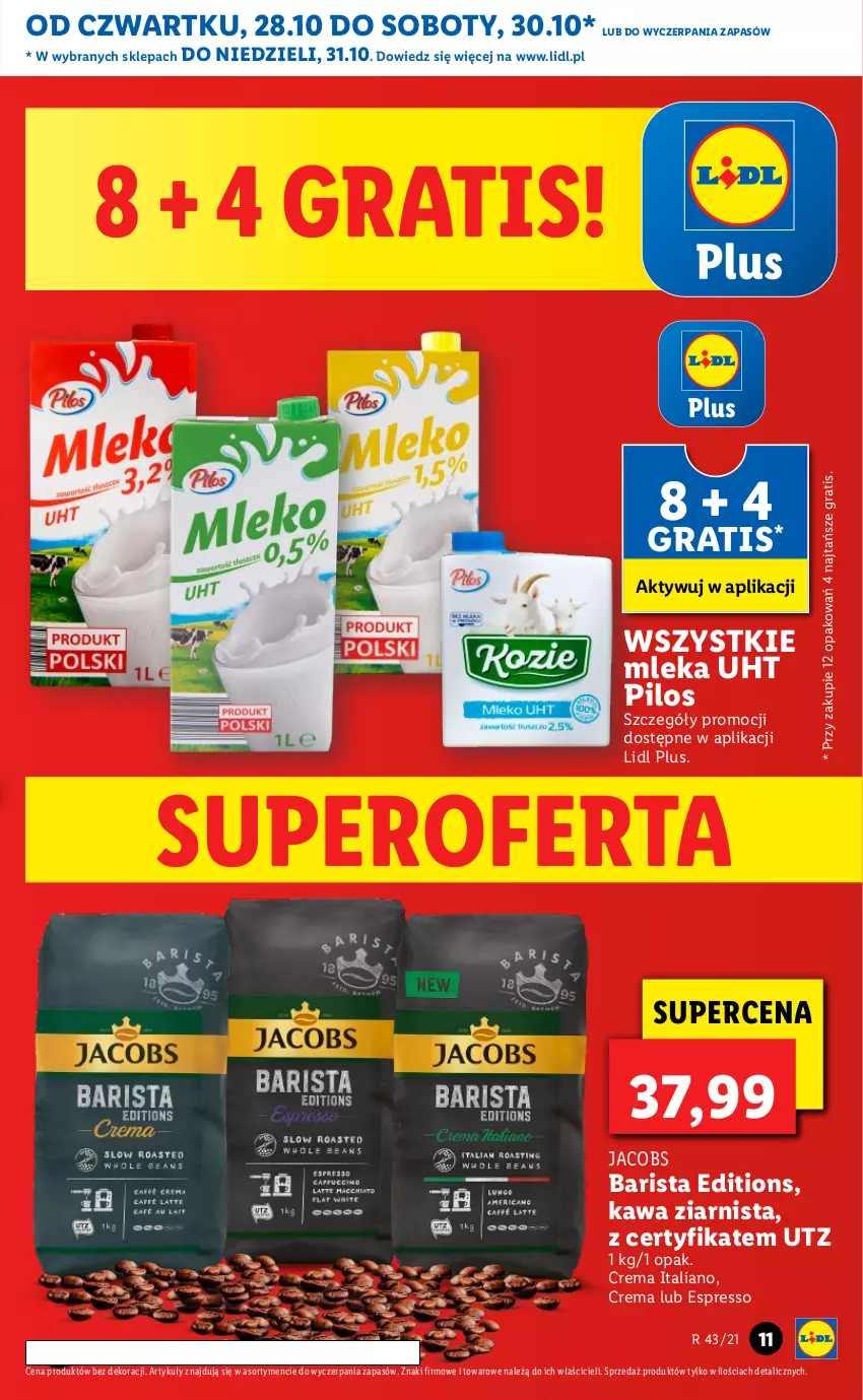 Gazetka promocyjna Lidl - GAZETKA - ważna 28.10 do 31.10.2021 - strona 11 - produkty: Gra, Jacobs, Kawa, Kawa ziarnista, Pilos