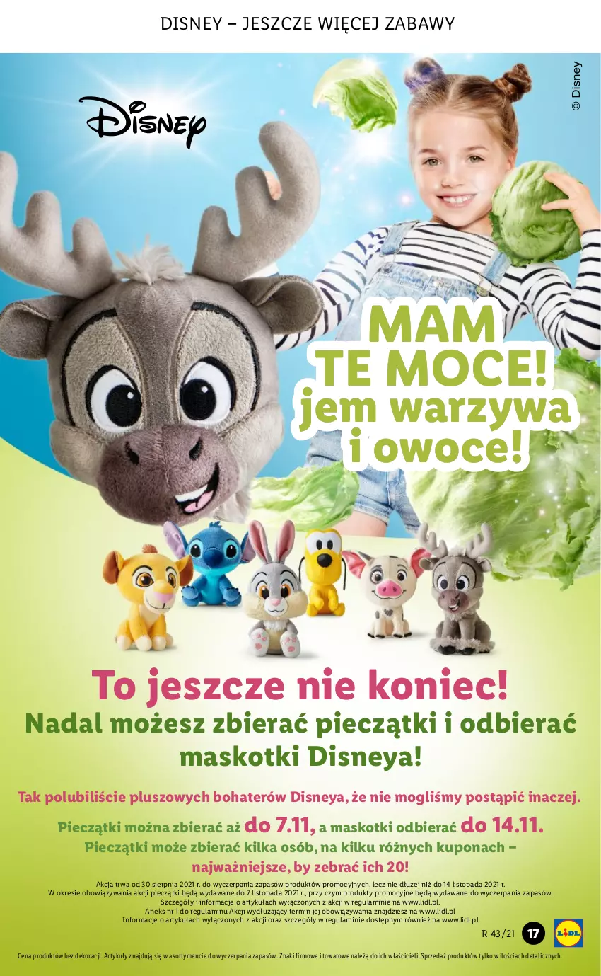 Gazetka promocyjna Lidl - GAZETKA - ważna 28.10 do 31.10.2021 - strona 17 - produkty: Disney, Owoce, Piec, Top, Warzywa, Warzywa i owoce