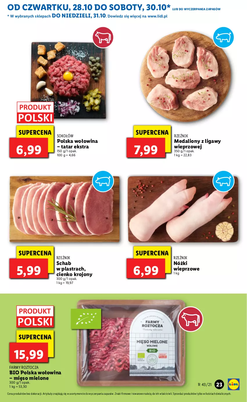 Gazetka promocyjna Lidl - GAZETKA - ważna 28.10 do 31.10.2021 - strona 23 - produkty: Fa, Lion, Mięso, Mięso mielone, Sok, Sokołów, Wołowina