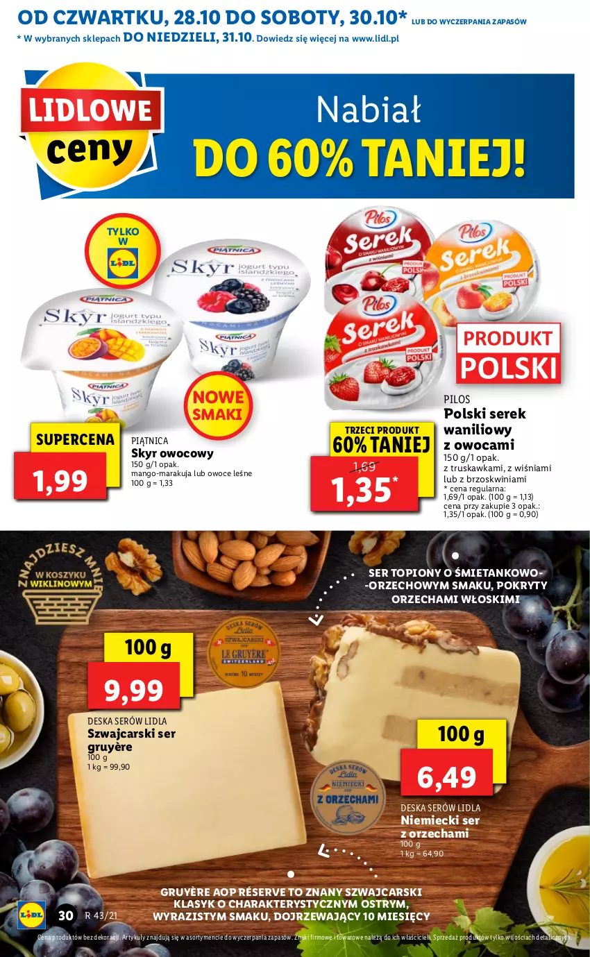 Gazetka promocyjna Lidl - GAZETKA - ważna 28.10 do 31.10.2021 - strona 30 - produkty: Cars, Deska serów, Mango, Owoce, Piątnica, Pilos, Ser, Ser topiony, Serek, Top