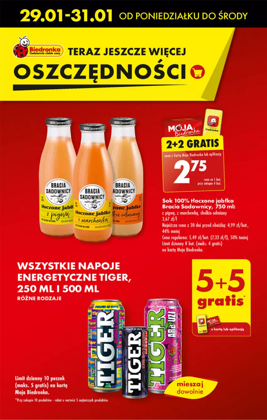 Gazetka promocyjna Biedronka - Od poniedzialku - ważna 29.01 do 03.02.2024 - strona 9 - produkty: Gra, Napoje, Sok, Tera, Tiger