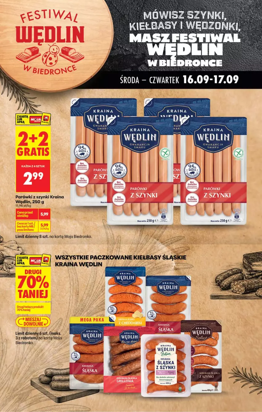 Gazetka promocyjna Biedronka - Gazetka - ważna 16.09 do 23.09.2026 - strona 1 - produkty: Parówki, Parówki z szynki