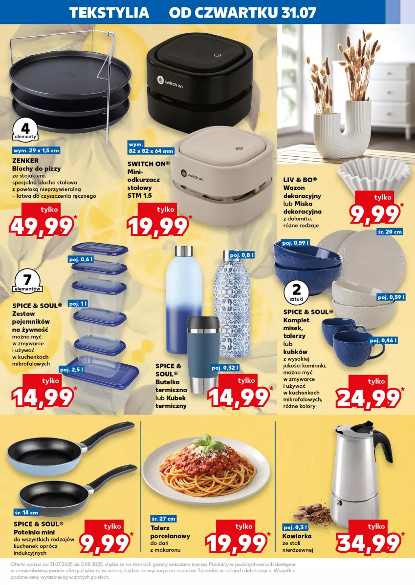 Gazetka promocyjna Kaufland - Kaufland - ważna 31.07 do 06.08.2025 - strona 13 - produkty: Fa, Kawiarka, Kubek, Makaron, Miska, Odkurzacz, Patelnia, Pojemnik, Sok, Stojak, Talerz, Wazon
