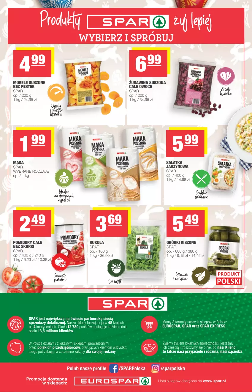 Gazetka promocyjna Spar - Spar - ważna 24.03 do 30.03.2021 - strona 12 - produkty: Lion, Mąka, O nas, Owoce, Pomidory, Por, Rukola, Sałat, Sałatka, Stek