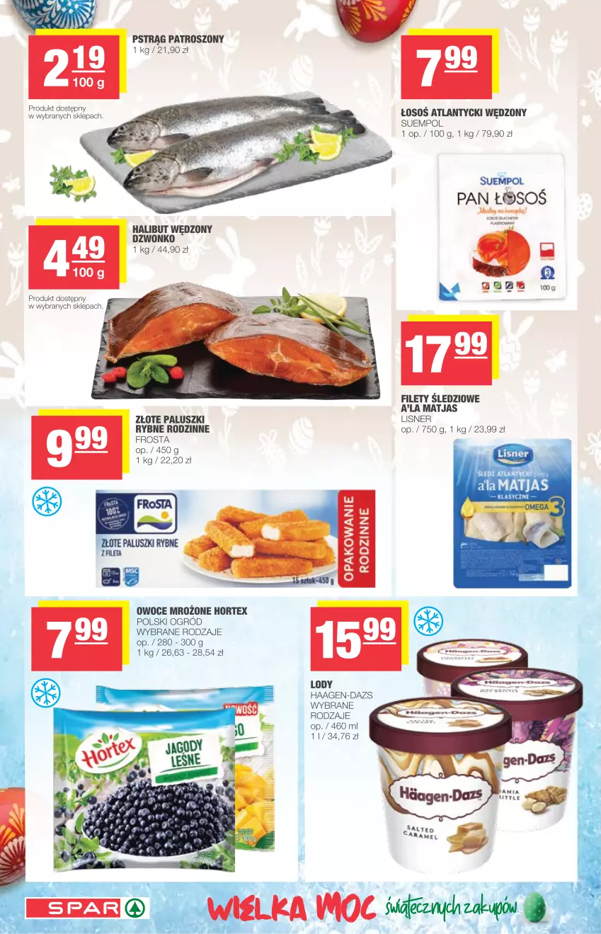 Gazetka promocyjna Spar - Spar - ważna 24.03 do 30.03.2021 - strona 8 - produkty: Frosta, Halibut, Hortex, Lisner, Lody, Matjas, Ogród, Pstrąg, Suempol