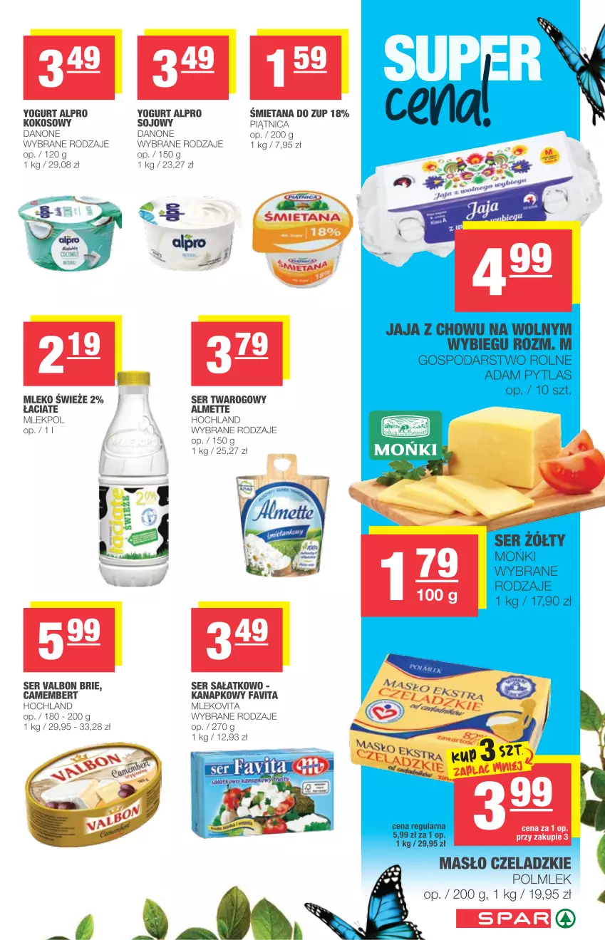 Gazetka promocyjna Spar - Spar - ważna 21.04 do 27.04.2021 - strona 3 - produkty: Almette, Alpro, Brie, Danone, Fa, Favita, Hochland, Kokos, Mleko, Mlekovita, Piątnica, POLMLEK, Sałat, Ser, Ser twarogowy