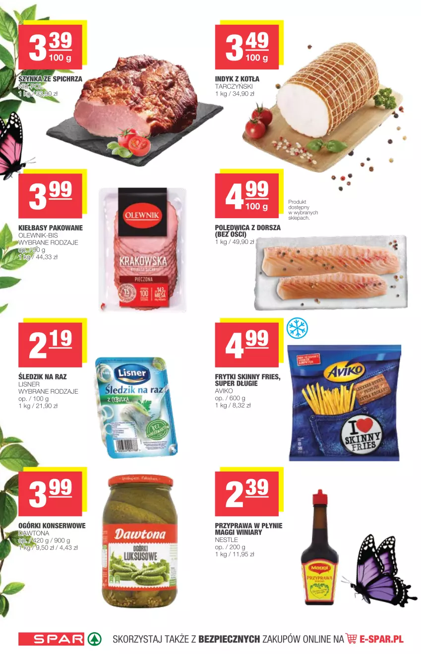 Gazetka promocyjna Spar - Spar - ważna 21.04 do 27.04.2021 - strona 6 - produkty: Dawtona, Dorsz, Frytki, Lisner, Maggi, Olewnik, Piec, Przyprawa w płynie, Ser, Tarczyński, Winiary