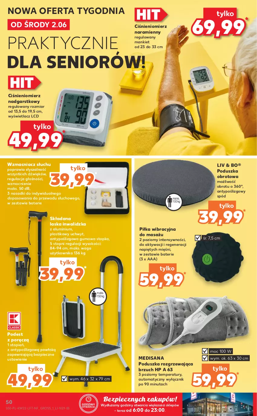 Gazetka promocyjna Kaufland - OFERTA TYGODNIA - ważna 02.06 do 09.06.2021 - strona 50 - produkty: Ciśnieniomierz, HP, Isana, Piec, Poduszka, Por, Sok, Szal, Tera, Top, Waga, Wzmacniacz słuchu