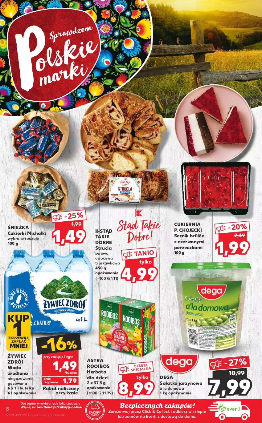 Gazetka promocyjna Kaufland - OFERTA TYGODNIA - ważna 02.06 do 09.06.2021 - strona 8 - produkty: Cukier, Cukierki, Dega, Dzieci, Herbata, LANA, Michałki, Olma, Piec, Por, Sałat, Sałatka, Ser, Strucla, Woda