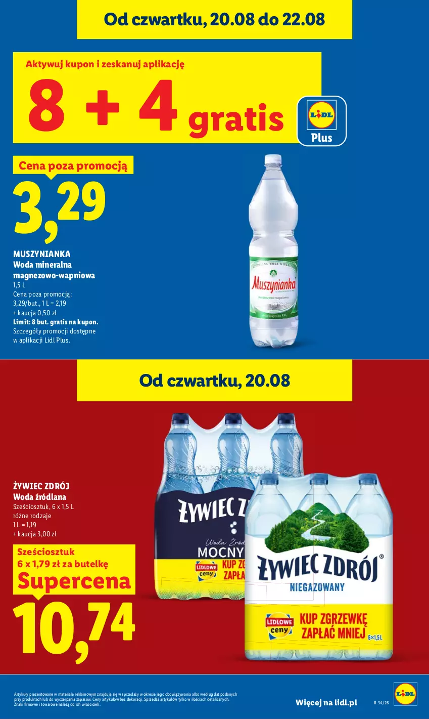 Gazetka promocyjna Lidl - Gazetka ważna od 20.08 do 22.08 - ważna 20.08 do 22.08.2026 - strona 23 - produkty: Gra, LANA, Magnez, Mus, Muszynianka, Woda, Woda mineralna