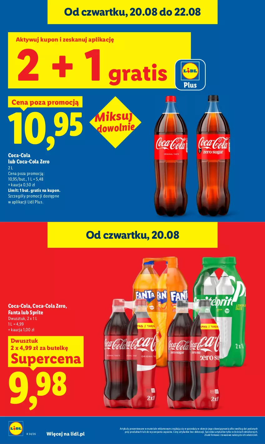 Gazetka promocyjna Lidl - Gazetka ważna od 20.08 do 22.08 - ważna 20.08 do 22.08.2026 - strona 24 - produkty: Coca-Cola, Fa, Fanta, Gra, Sprite