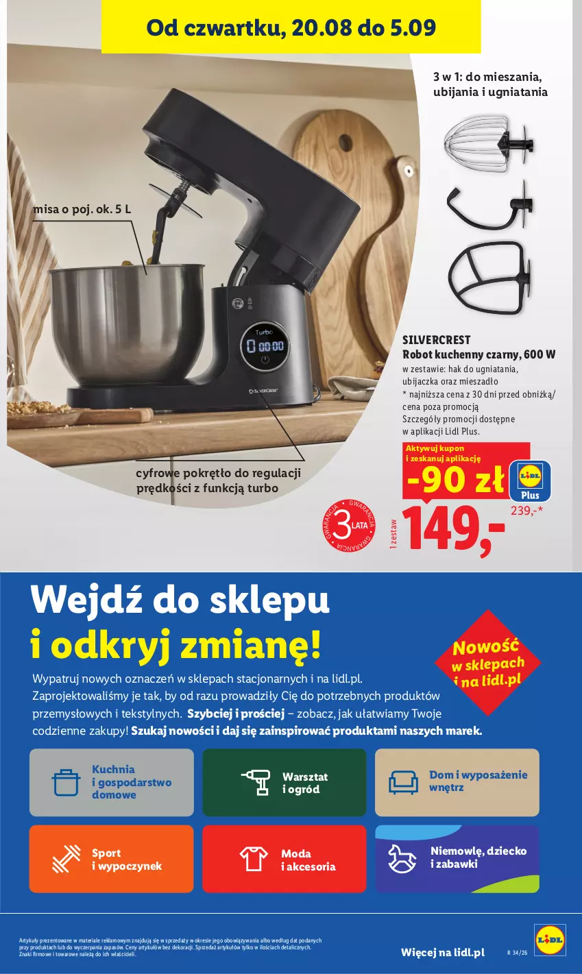 Gazetka promocyjna Lidl - Gazetka ważna od 20.08 do 22.08 - ważna 20.08 do 22.08.2026 - strona 39 - produkty: Kuchnia, Mieszadło, Moda, Ogród, Por, Robot, Silvercrest, Sport