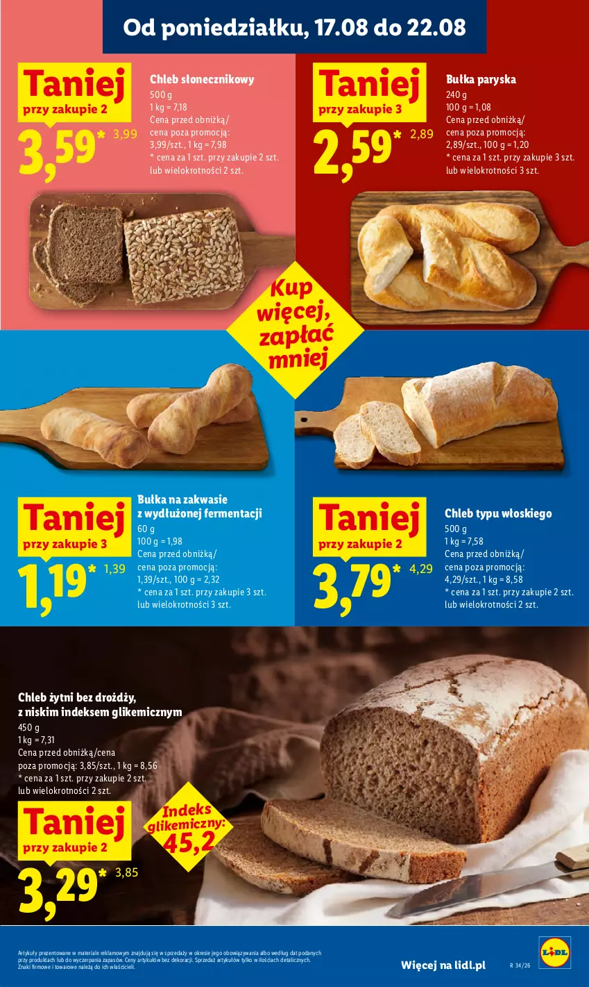 Gazetka promocyjna Lidl - Gazetka ważna od 20.08 do 22.08 - ważna 20.08 do 22.08.2026 - strona 61 - produkty: Bułka, Chleb, Chleb typu włoskiego